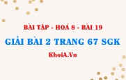 Bài 2 trang 67 SGK Hoá 8: Chuyển đổi giữa khối lượng, thể tích và lượng chất